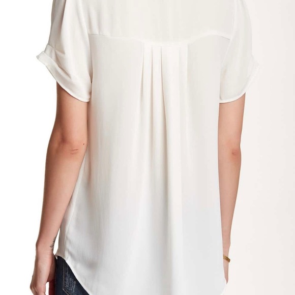 DR2 by Daniel Rainn Pleat Sleeve Split Neck Blouse - Picture 2 of 6